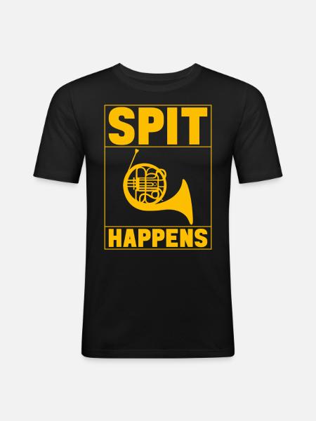 Horn Brass Instrument - Men's Slim Fit T-Shirt - black