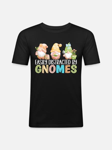 Gartenzwerge Gartenarbeit - Männer Slim Fit T-Shirt - Schwarz