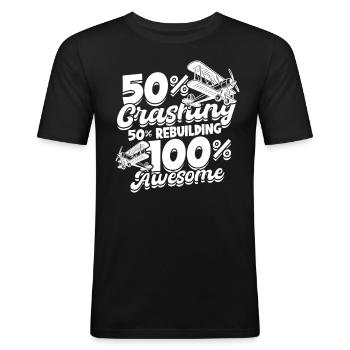 Model Airplane Model Airplane - Men's Slim Fit T-Shirt - black - Front - Nik (191cm)
