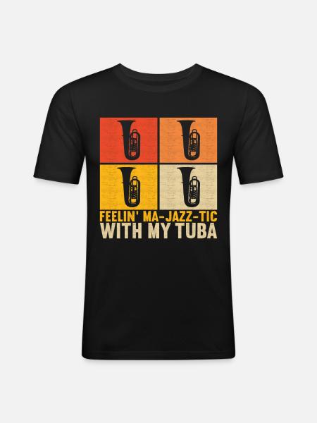 Tuba Tubist - Men's Slim Fit T-Shirt - black