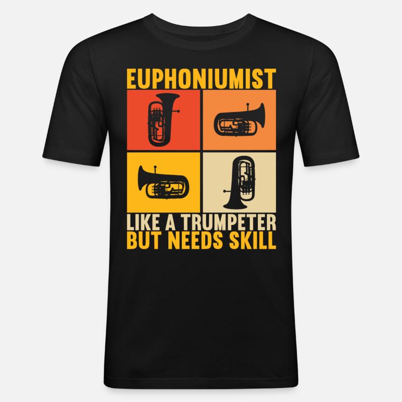 Euphonium Euphoniumspieler - Männer Slim Fit T-Shirt - Schwarz