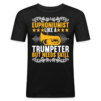 Euphonium Euphoniumspieler - Männer Slim Fit T-Shirt - Schwarz - Vorne - Nik (191cm)