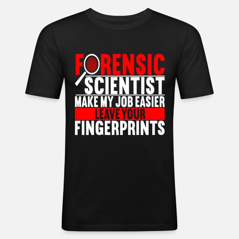 Forensik Forensiker - Männer Slim Fit T-Shirt - Schwarz