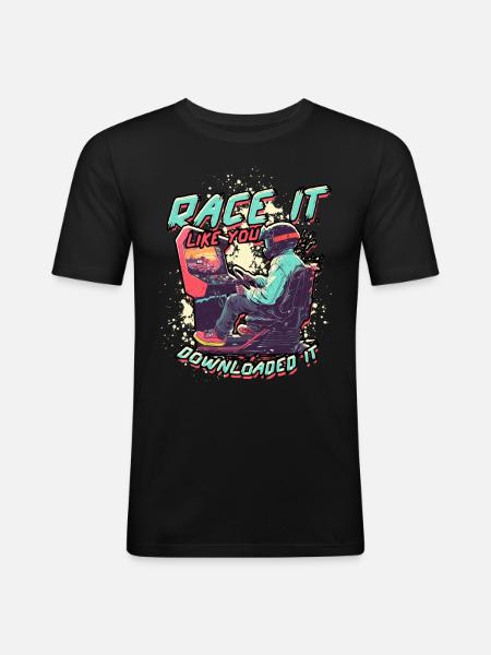 Course Sim - T-shirt près du corps Homme - noir