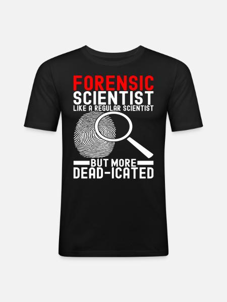 Forensik Forensiker - Männer Slim Fit T-Shirt - Schwarz