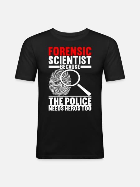 Forensik Forensiker - Männer Slim Fit T-Shirt - Schwarz