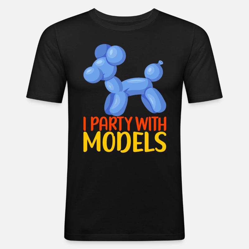Ballontier Balloon Twisting - Männer Slim Fit T-Shirt - Schwarz