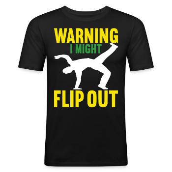 Capoeira Capoeirista - T-shirt près du corps Homme - noir - Devant - Nik (191cm)