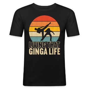 Capoeira Capoeirista - Men's Slim Fit T-Shirt - black - Front - Nik (191cm)