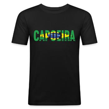 Capoeira Capoeirista - T-shirt près du corps Homme - noir - Devant - Nik (191cm)