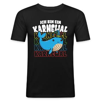 Karneval Ich bin ein Karnewal - Männer Slim Fit T-Shirt - Schwarz - Vorne - Nik (191cm)