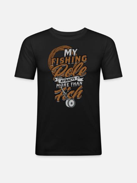 Magnetfischen Magnetangeln Metallfischen - Männer Slim Fit T-Shirt - Schwarz