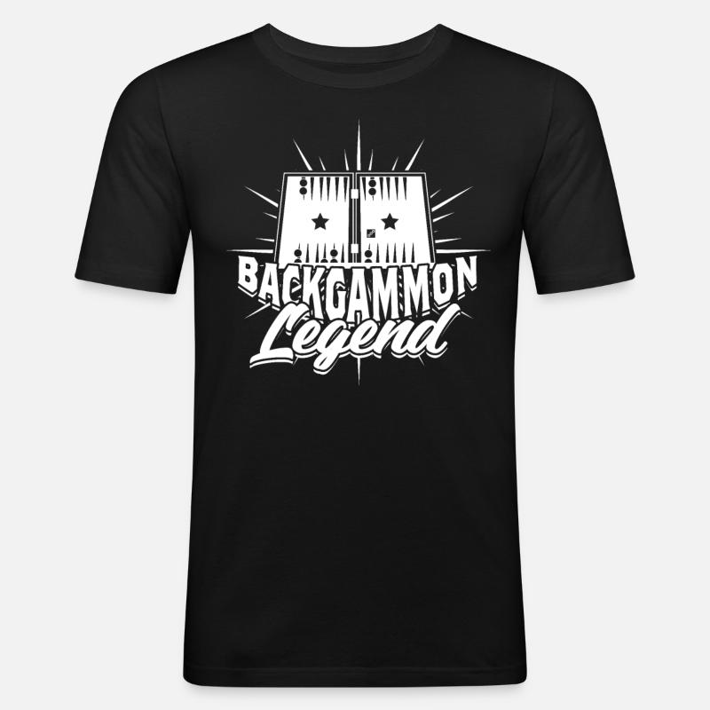 Backgammon Legend - Männer Slim Fit T-Shirt - Schwarz