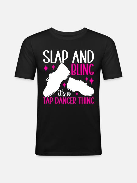 Stepptanz Stepptänzer - Männer Slim Fit T-Shirt - Schwarz