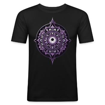 Mandala Design Aesthetic Pattern Spiritual - Men's Slim Fit T-Shirt - black - Front - Nik (191cm)
