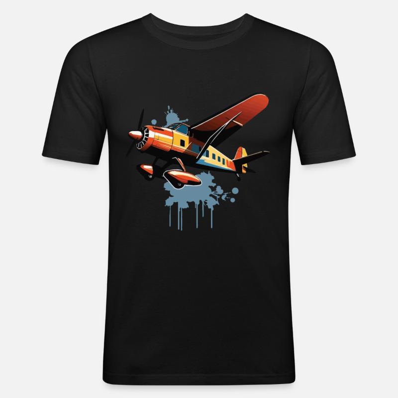 Modellflugzeug Pilot Flugzeug Hobby Design - Männer Slim Fit T-Shirt - Schwarz