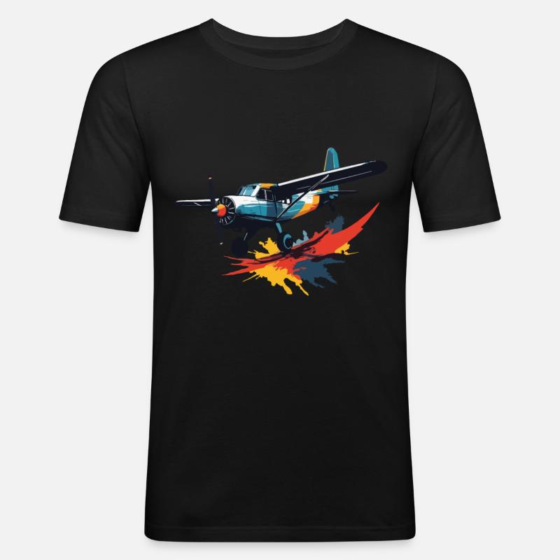 Modellflugzeug Pilot Flugzeug Hobby - Männer Slim Fit T-Shirt - Schwarz