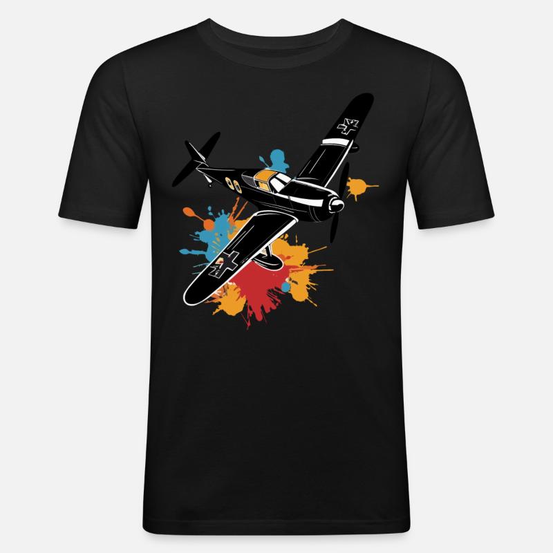 Modellflugzeug Pilot Flugzeug Hobby Design - Männer Slim Fit T-Shirt - Schwarz