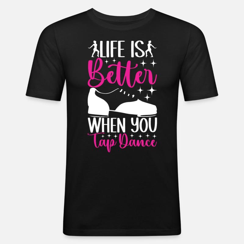 Stepptanz Stepptänzer - Männer Slim Fit T-Shirt - Schwarz