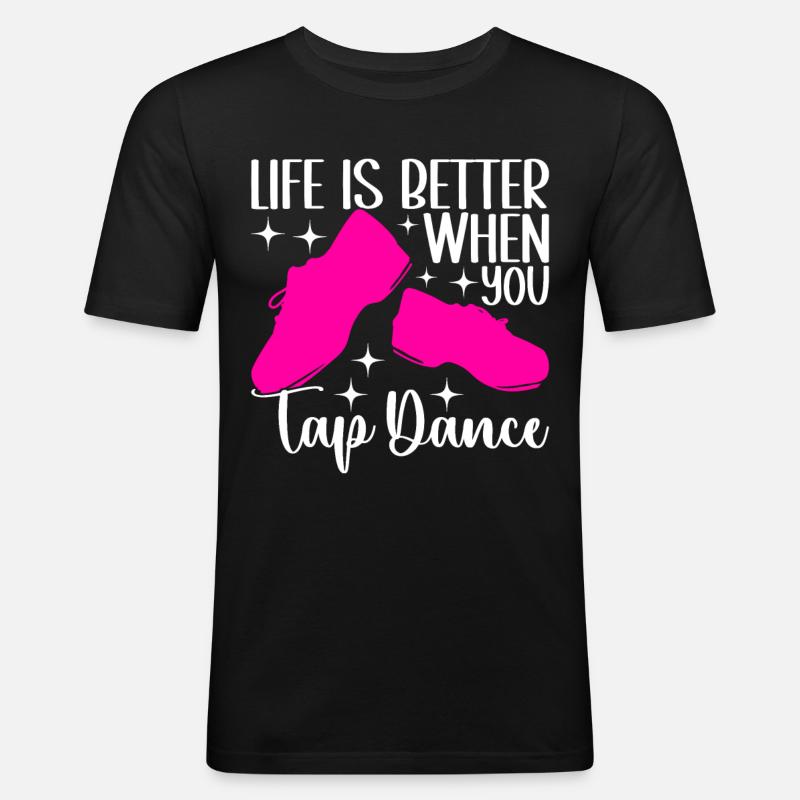 Stepptanz Stepptänzer - Männer Slim Fit T-Shirt - Schwarz