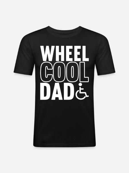 Rollstuhlfahrer Rollstuhl - Männer Slim Fit T-Shirt - Schwarz
