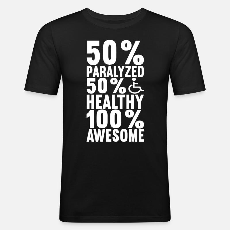 Rollstuhlfahrer Rollstuhl - Männer Slim Fit T-Shirt - Schwarz