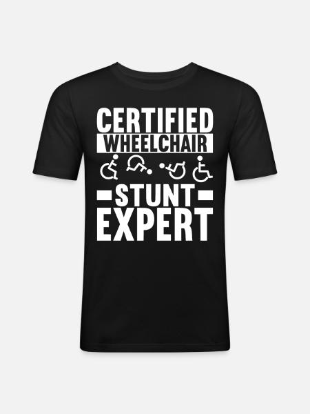 Wheelchair users Wheelchair - Men's Slim Fit T-Shirt - black