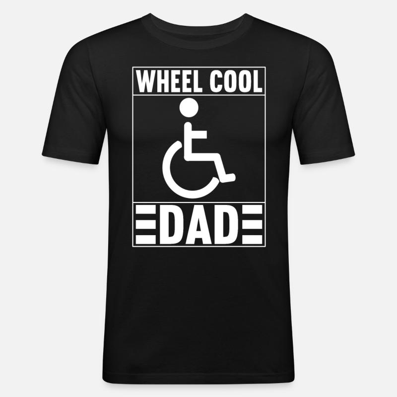 Rollstuhlfahrer Rollstuhl - Männer Slim Fit T-Shirt - Schwarz