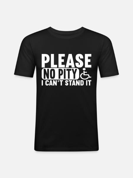 Rollstuhlfahrer Rollstuhl - Männer Slim Fit T-Shirt - Schwarz