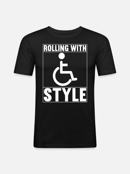 Wheelchair users Wheelchair - Men's Slim Fit T-Shirt - black