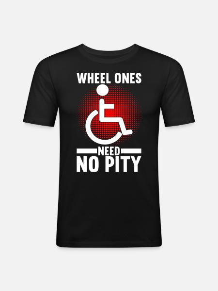 Wheelchair users Wheelchair - Men's Slim Fit T-Shirt - black