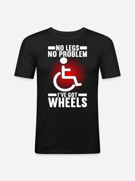 Rollstuhlfahrer Rollstuhl - Männer Slim Fit T-Shirt - Schwarz