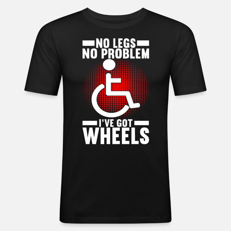 Rollstuhlfahrer Rollstuhl - Männer Slim Fit T-Shirt - Schwarz