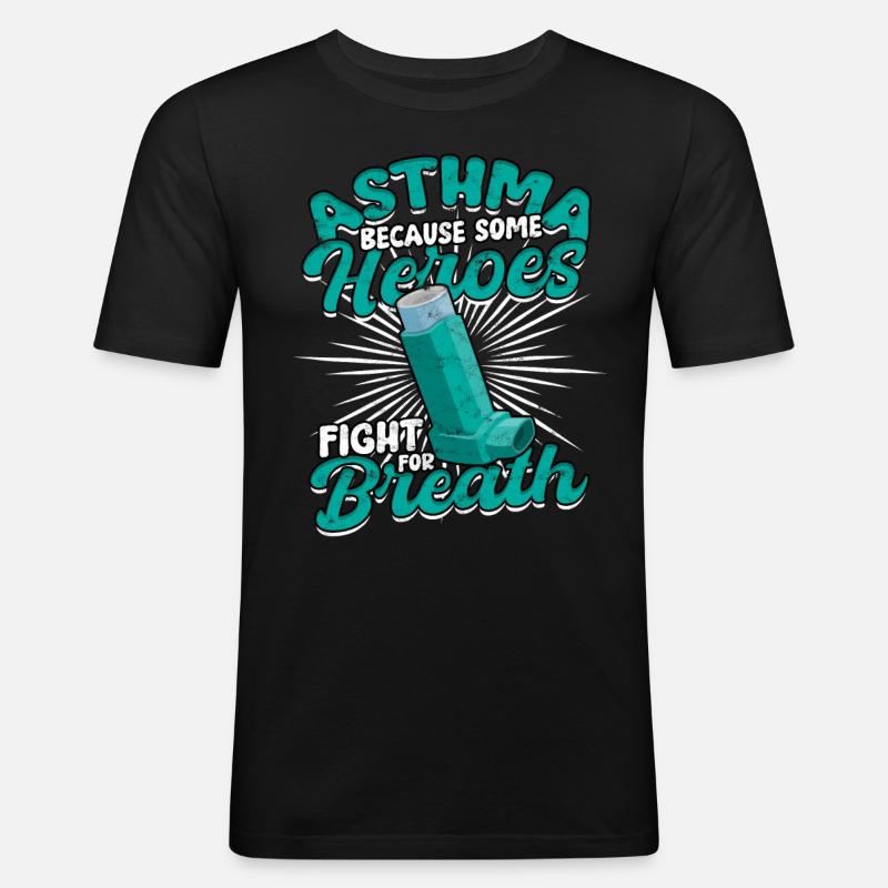 Asthma Asthmatiker - Männer Slim Fit T-Shirt - Schwarz