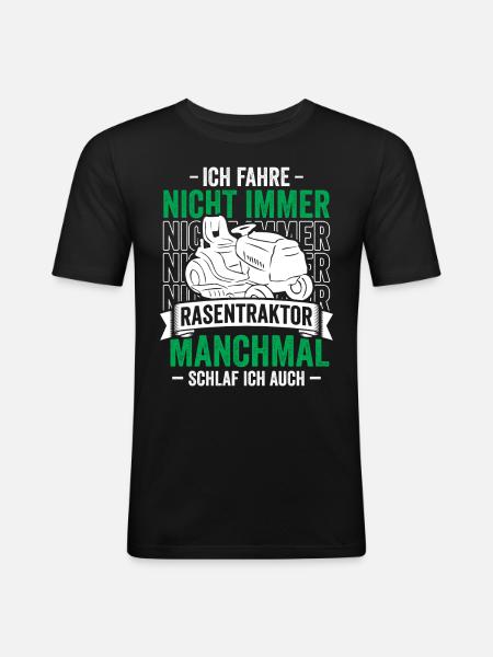 Rasentraktor Aufsitzmäher Garten - Männer Slim Fit T-Shirt - Schwarz
