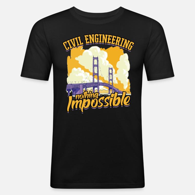 Civil Engineering Nothing Impossible - Men's Slim Fit T-Shirt - black