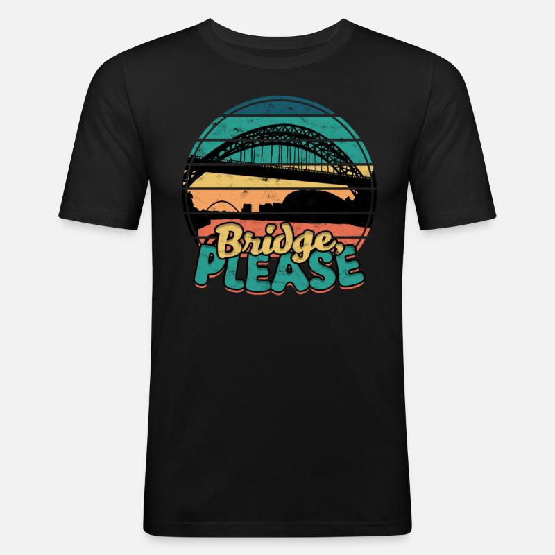 Bridge Engineer Bridge Please - Men's Slim Fit T-Shirt - black