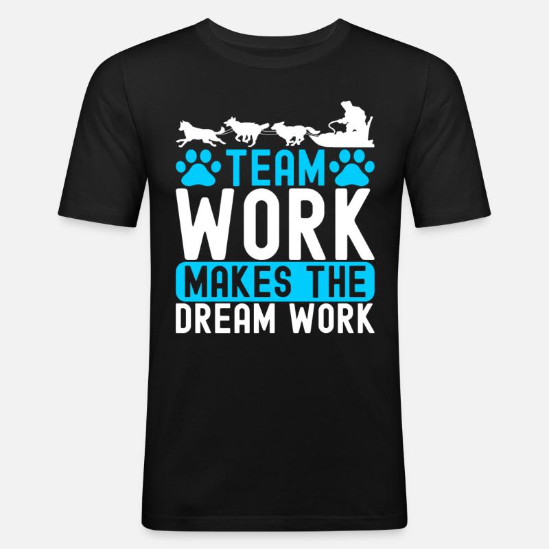Schlittenfahren Schlittenhunde - Männer Slim Fit T-Shirt - Schwarz