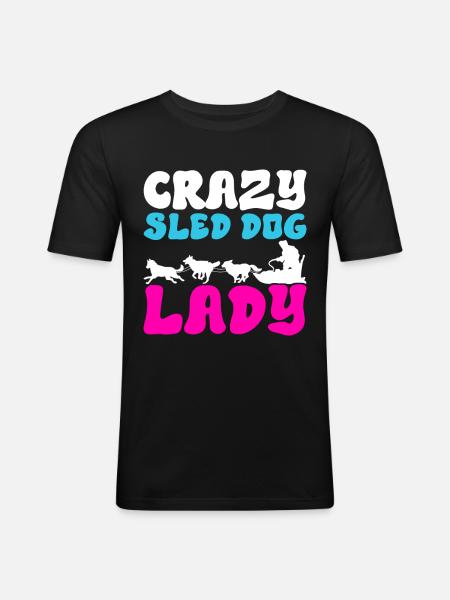 Sledding Sled dogs - Men's Slim Fit T-Shirt - black