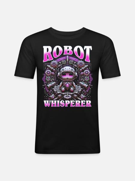 Robotics Engineer Robot Whisperer - Men's Slim Fit T-Shirt - black