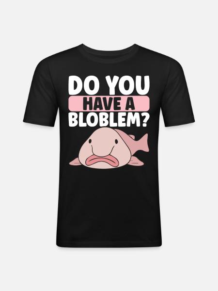Süßer Blobfisch Hässlicher Fisch - Männer Slim Fit T-Shirt - Schwarz
