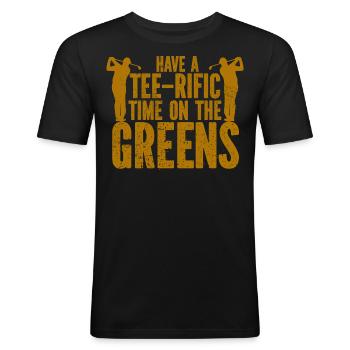 Golf - Golf Club Goldspieler Birdie Elite Luxury - T-shirt près du corps Homme - noir - Devant - Nik (191cm)