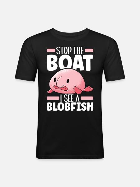 Poisson blob mignon poisson laid - T-shirt près du corps Homme - noir