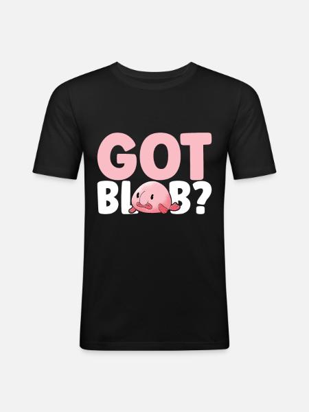Cute Blob Fish Ugly Fish - Men's Slim Fit T-Shirt - black
