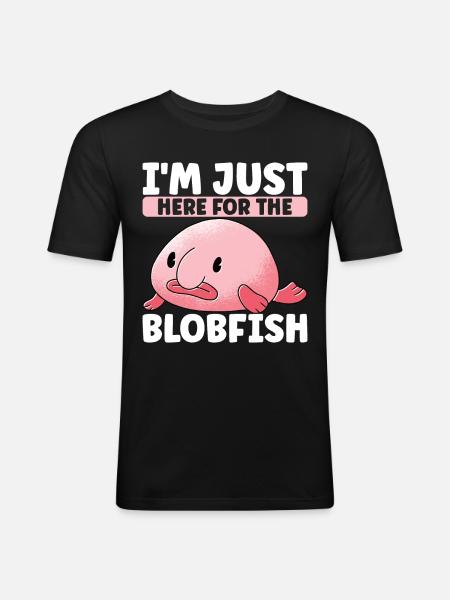 Cute Blob Fish Ugly Fish - Men's Slim Fit T-Shirt - black