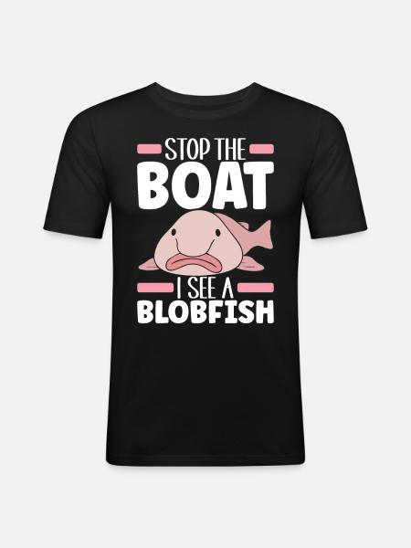 Süßer Blobfisch Hässlicher Fisch - Männer Slim Fit T-Shirt - Schwarz
