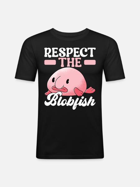 Cute Blob Fish Ugly Fish - Men's Slim Fit T-Shirt - black