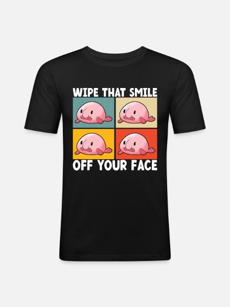 Cute Blob Fish Ugly Fish - Men's Slim Fit T-Shirt - black