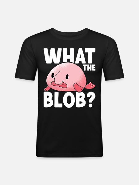 Poisson blob mignon poisson laid - T-shirt près du corps Homme - noir