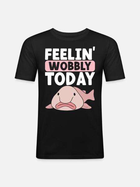 Cute Blob Fish Ugly Fish - Men's Slim Fit T-Shirt - black